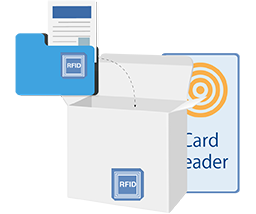 bambiD Link　書類ケース　段ボール　RFID　タッチ